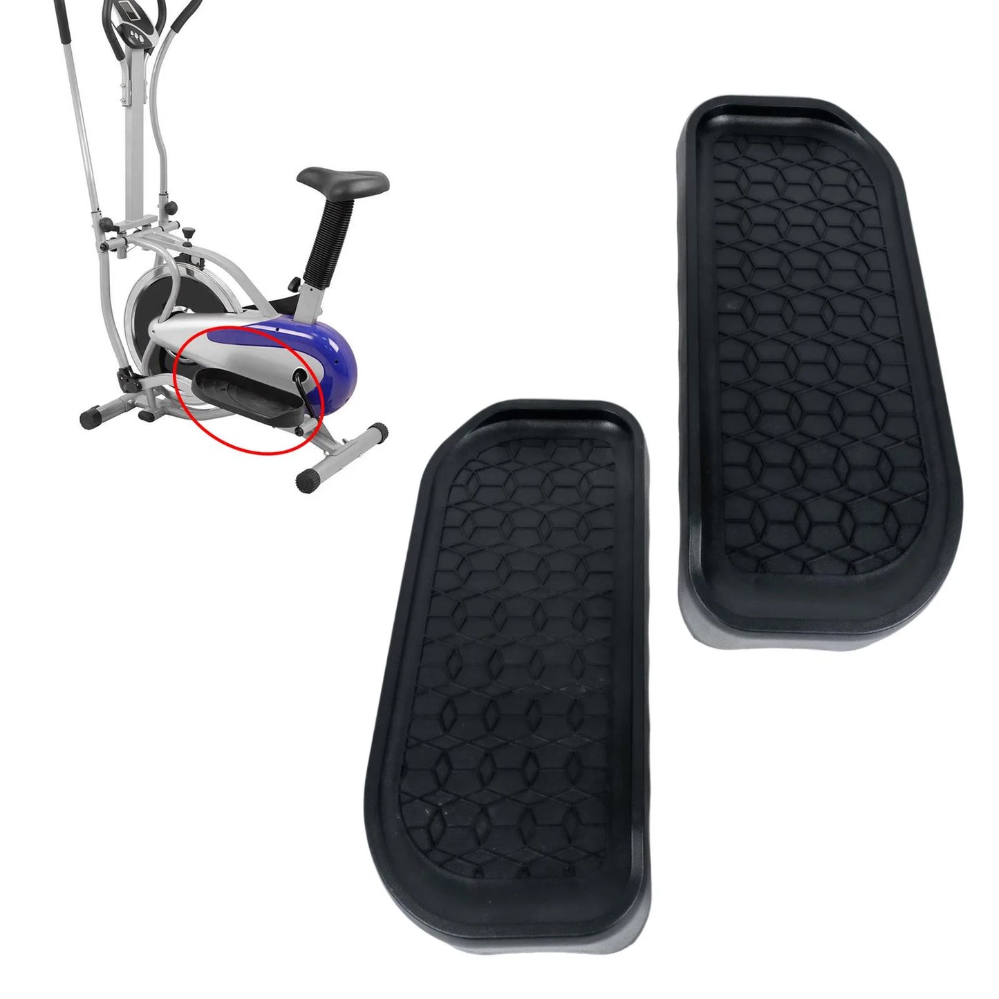 2Pcs Elliptical Machine Foot Pedals Practical Lightweight Leg Training Pedals Simple to Install Walking Machine Pedals for Sports Supplies