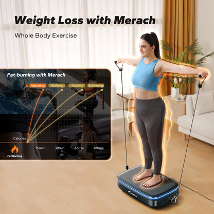 Vibration Plate Exercise Machine with Light Whole Body Workout Power Vibrate Platform Vibration Plate Lymphatic Drainage